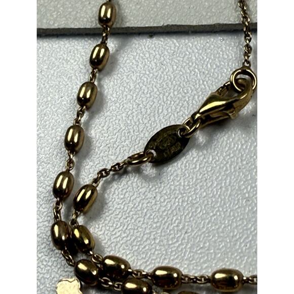 Dyadema Italy Vermeil Sterling Silver Dainty Rosary Cross Necklace 18" - Picture 9 of 12